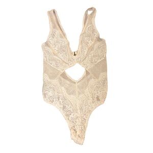 Lace Cutout Bodysuit - Cream Women’s Intimates